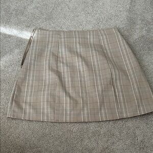 Altar'd State Plaid Pencil Skirt in Beige and Gray